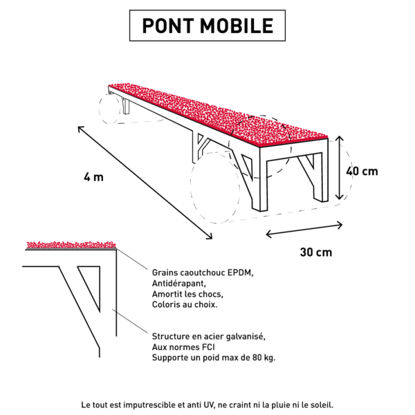 Pont mobile Canidéfit : obstacle d'agility