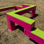 Poutre à deux niveaux - Gamme parcours santé - Canidefit : Vue de dessus